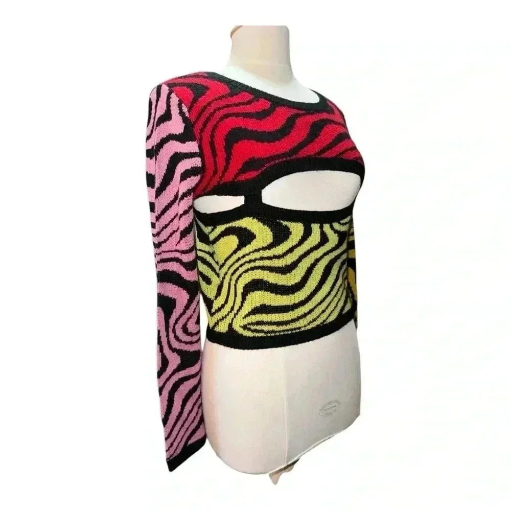 80’s vibes color block sweater